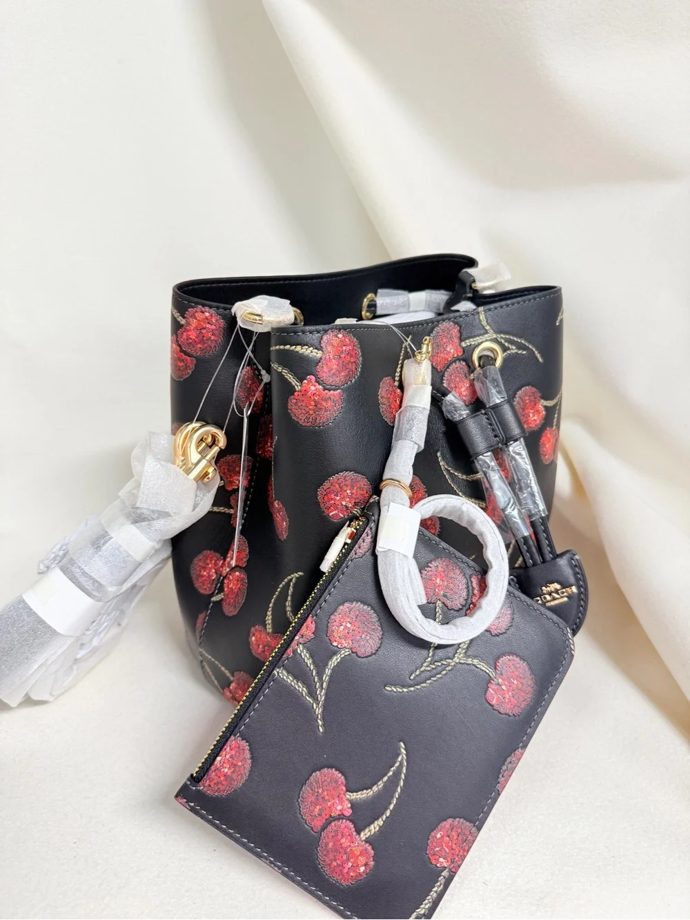 NWT！COACH Rowan Bucket Bag With Cherry Print（CCZ17）fast shipping